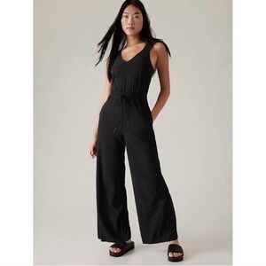 Athleta Black V-Neck Jumpsuit